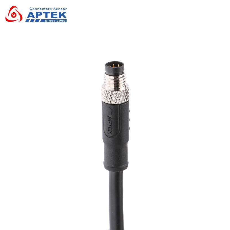 M8 Circular Male EMI-Shielded Molded Cable Connector