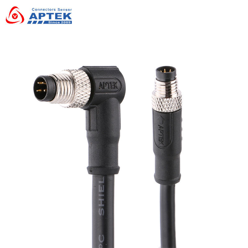 M8 Circular Male EMI-Shielded Molded Cable Connector