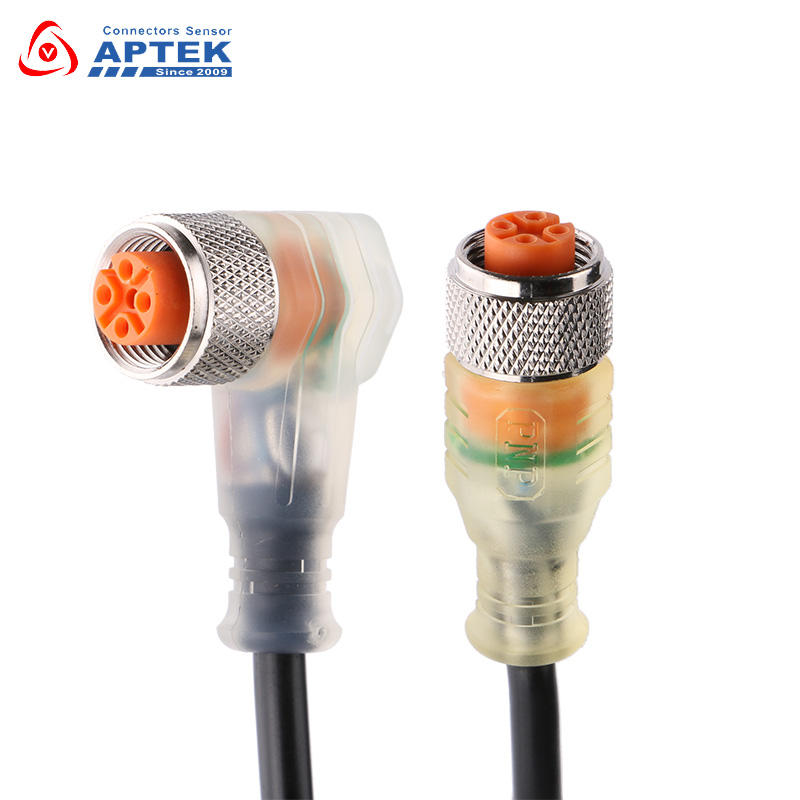 M12 Circular Female Molded Cable with LED Display