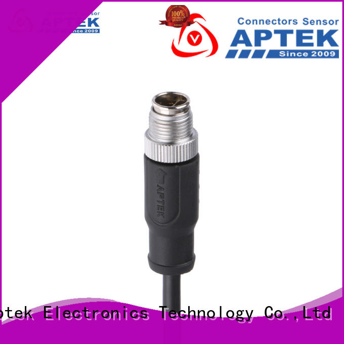 APTEK molded m12 industrial connector supply for packaging machine