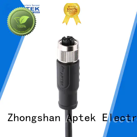 APTEK screw m12 molded cable connectors assembly for