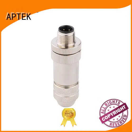 shielded m12 din connector with pcb contacts for industry APTEK