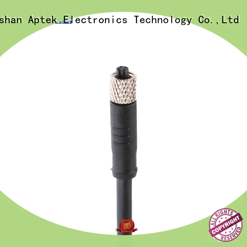 APTEK emishielded m5 male connector with lead wires for industry