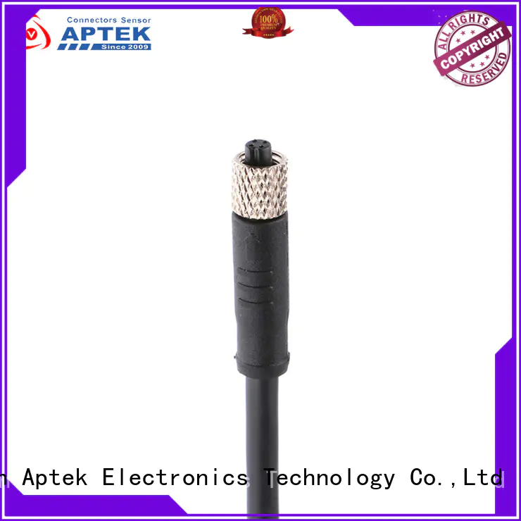 APTEK female m5 circular cable mount connectors with pcb contacts for engineering