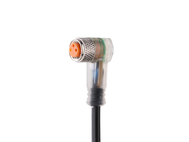 M8 Circular Female Molded Cable with LED Display-1