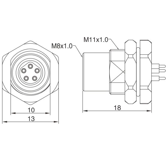 circular m8 waterproof connector display for