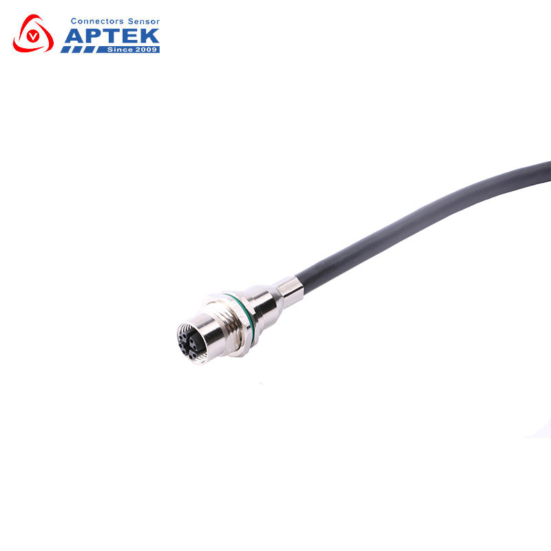 EN45545 EtherNet Cable - M12 X-Code 8Pin Male Pre-molded Connector to Female Panel mount connector