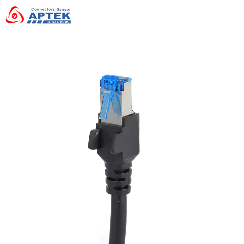 Ethernet Patch Cables, double ended RJ45 8P8C male plug with locking screw on one end
