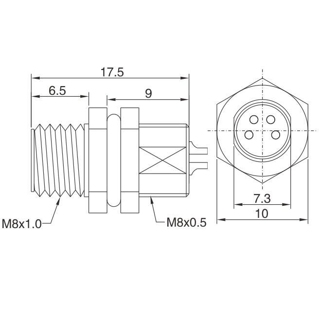 New m8 circular connector nonshielded company for packaging machine-1